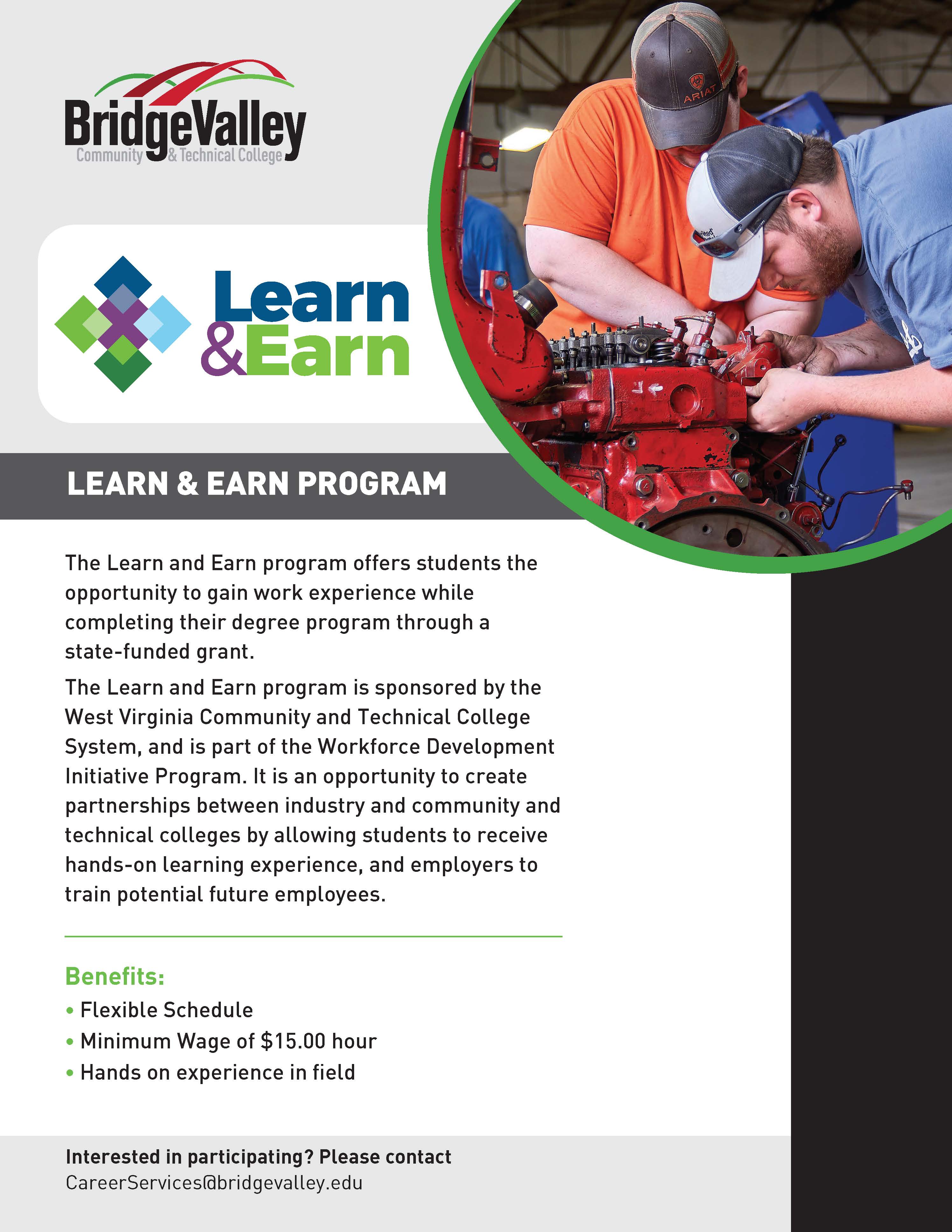 Learn and Earn - Student Flyer
