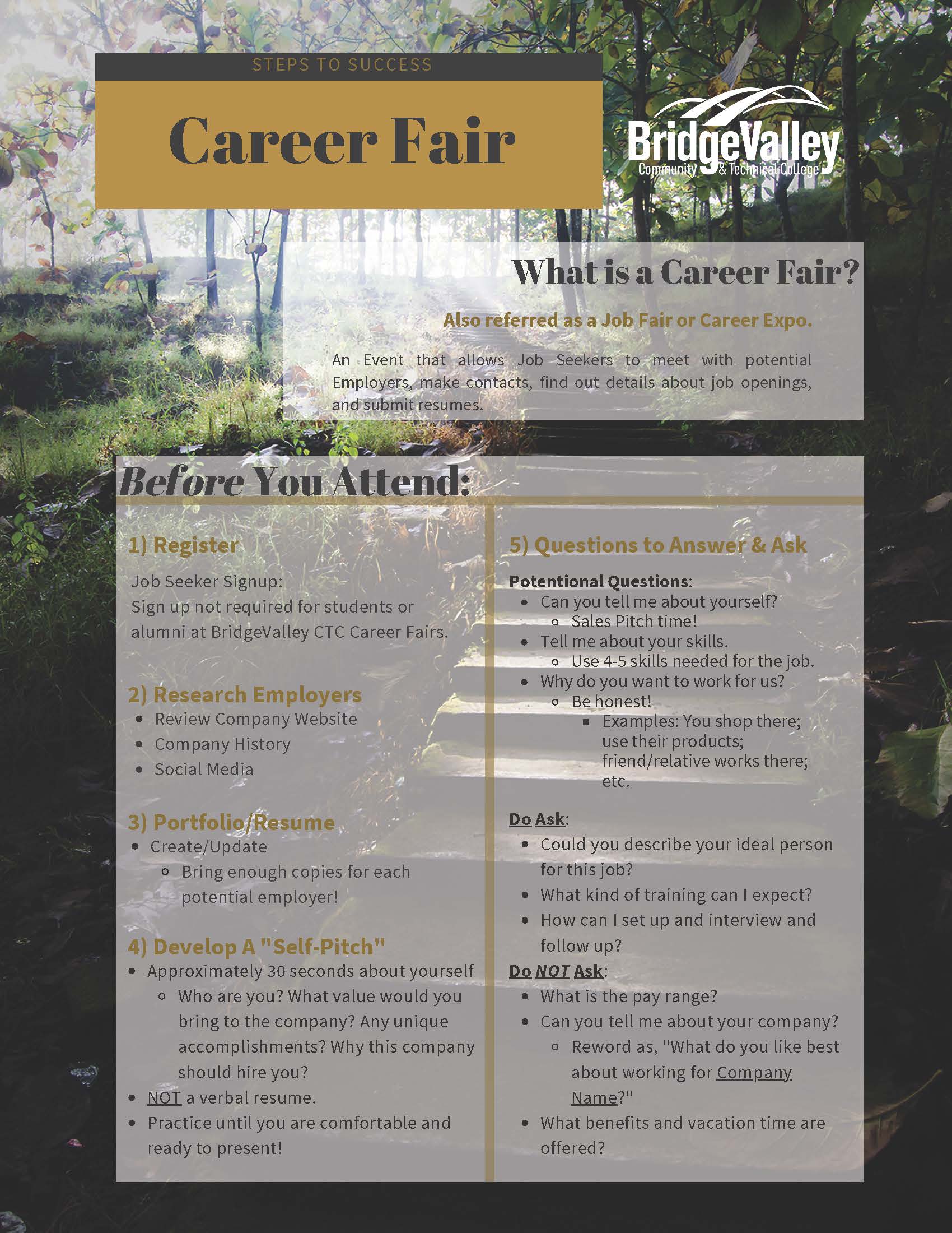 Steps to Success - Career Fairs