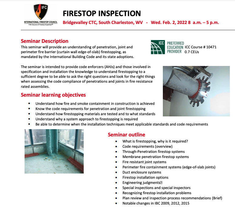 Firestop Inspection Image